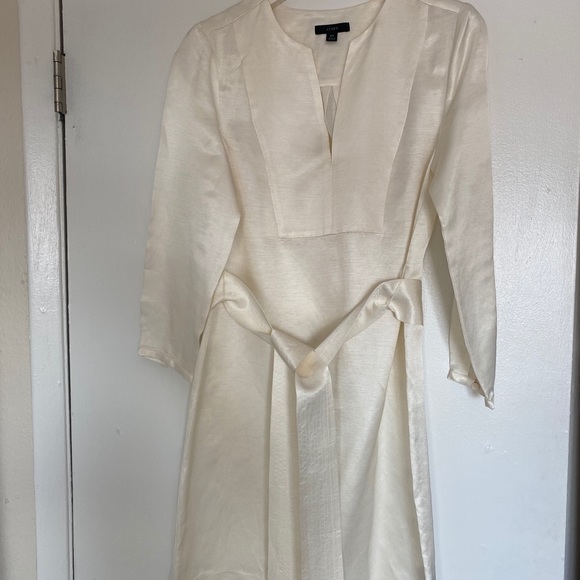 J Crew Linen Blend Cream Midi XS - Picture 5 of 15